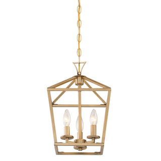 Townsend Three Light Pendant in Warm Brass