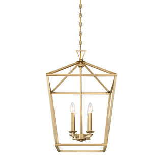 Townsend Four Light Pendant in Warm Brass