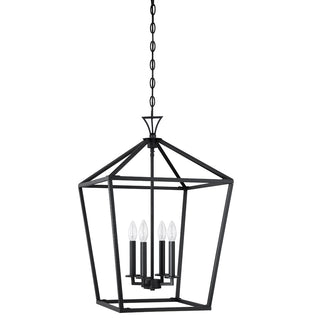 Townsend Four Light Pendant in Matte Black