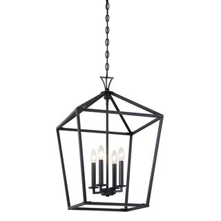 Townsend Four Light Pendant in Matte Black