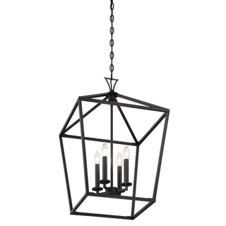 Townsend Four Light Pendant in Matte Black