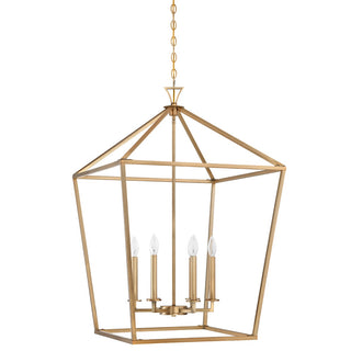 Townsend Six Light Pendant in Warm Brass