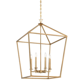 Townsend Six Light Pendant in Warm Brass