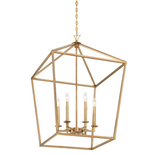 Townsend Six Light Pendant in Warm Brass