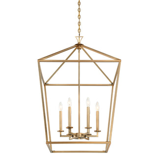Townsend Six Light Pendant in Warm Brass