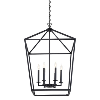 Townsend Six Light Pendant in Matte Black