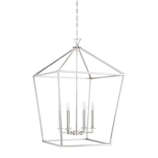Townsend Six Light Pendant in Satin Nickel