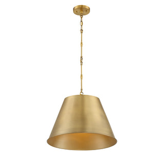 Alden One Light Pendant in Warm Brass