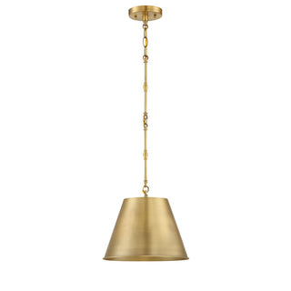 Alden One Light Pendant in Warm Brass