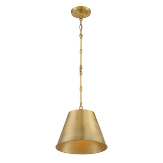Alden One Light Pendant in Warm Brass