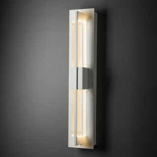 Axis Double Axis Small LED Outdoor Sconce in Coastal White