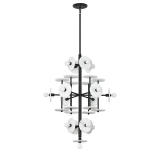 Amani 15 Light Chandelier in Black Cashmere