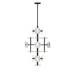 Amani 15 Light Chandelier in Black Cashmere