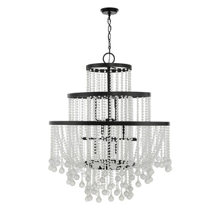 Luna 15 Light Chandelier in Matte Black
