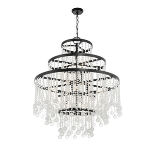 Luna 15 Light Chandelier in Matte Black