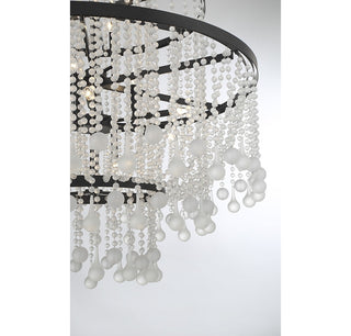 Luna 15 Light Chandelier in Matte Black