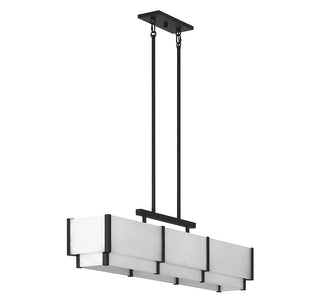 Orleans Five Light Linear Chandelier in Black Cashmere