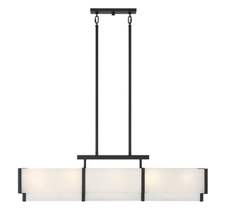 Orleans Five Light Linear Chandelier in Black Cashmere