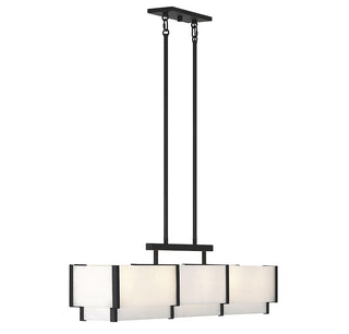 Orleans Five Light Linear Chandelier in Black Cashmere
