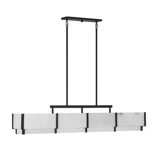 Orleans Eight Light Linear Chandelier in Black Cashmere