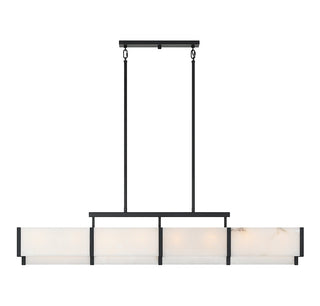 Orleans Eight Light Linear Chandelier in Black Cashmere