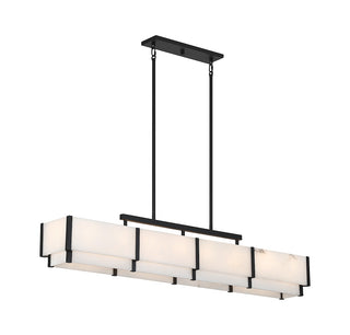 Orleans Eight Light Linear Chandelier in Black Cashmere