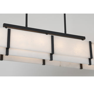 Orleans Eight Light Linear Chandelier in Black Cashmere