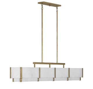 Orleans Eight Light Linear Chandelier in Distressed Gold