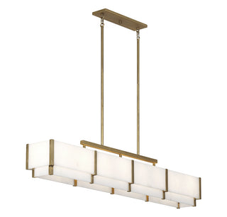 Orleans Eight Light Linear Chandelier in Distressed Gold