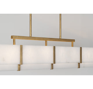 Orleans Eight Light Linear Chandelier in Distressed Gold