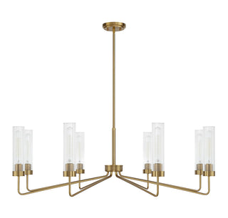 Baker Eight Light Chandelier in Warm Brass