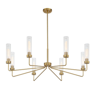 Baker Eight Light Chandelier in Warm Brass