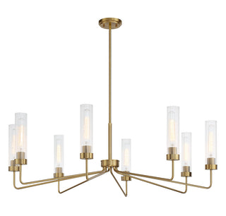 Baker Eight Light Chandelier in Warm Brass