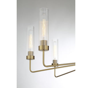 Baker Eight Light Chandelier in Warm Brass