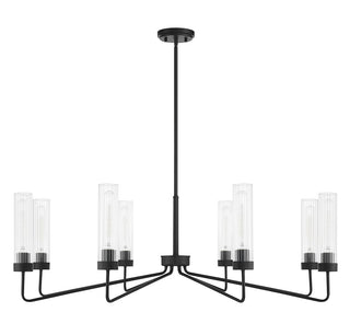 Baker Eight Light Chandelier in Matte Black