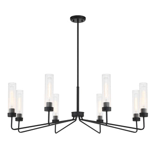 Baker Eight Light Chandelier in Matte Black
