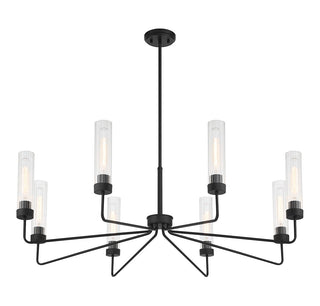 Baker Eight Light Chandelier in Matte Black