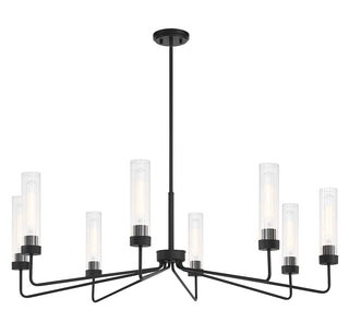 Baker Eight Light Chandelier in Matte Black