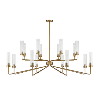 Baker 16 Light Chandelier in Warm Brass