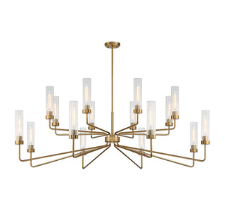 Baker 16 Light Chandelier in Warm Brass