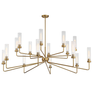 Baker 16 Light Chandelier in Warm Brass