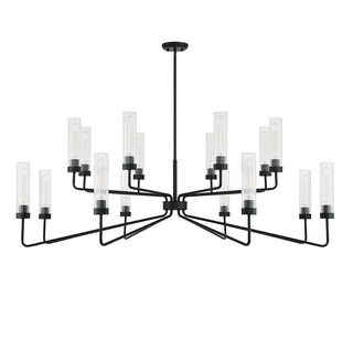Baker 16 Light Chandelier in Matte Black
