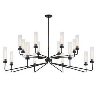 Baker 16 Light Chandelier in Matte Black