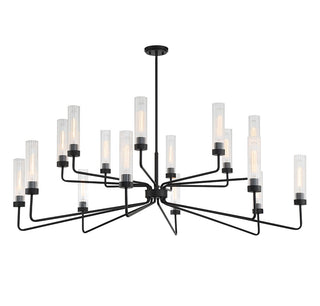 Baker 16 Light Chandelier in Matte Black