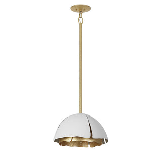 Brewster Three Light Pendant in Cavalier Gold with Royal White