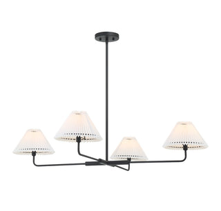 Four Light Chandelier in Matte Black