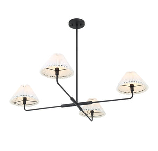 Four Light Chandelier in Matte Black
