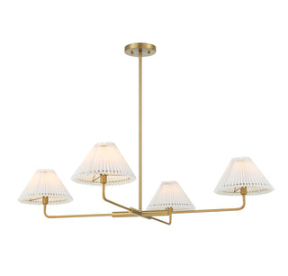 Four Light Chandelier in Natural Brass