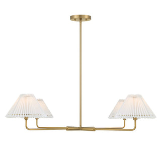 Four Light Chandelier in Natural Brass