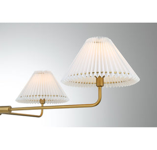 Four Light Chandelier in Natural Brass